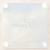 Peace Fluffy White Clouds Photo Sky Natuur Glazen Onderzetter (Achterkant)