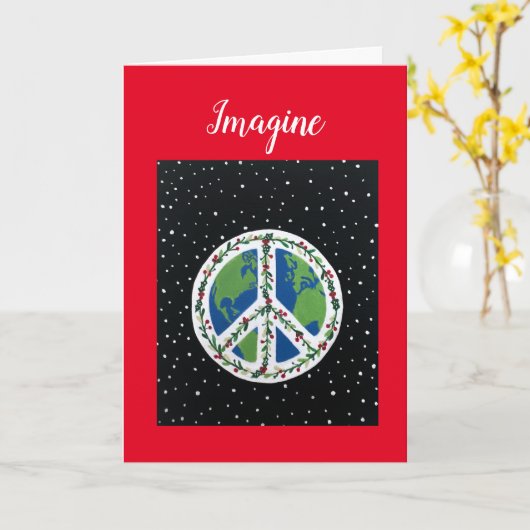 Peace Folded Wenskaart Kaart (Gele Bloem)