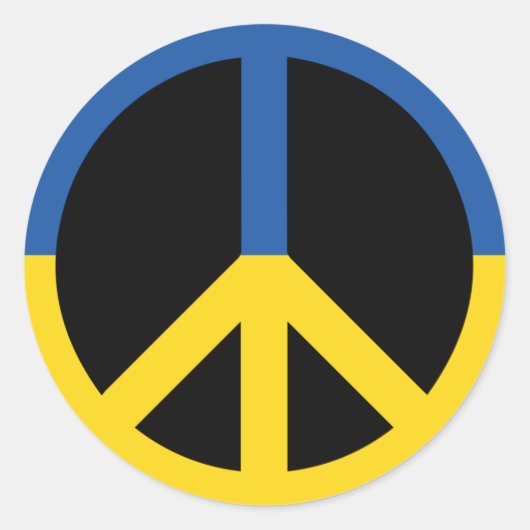 peace for ukraine ronde sticker (Voorkant)