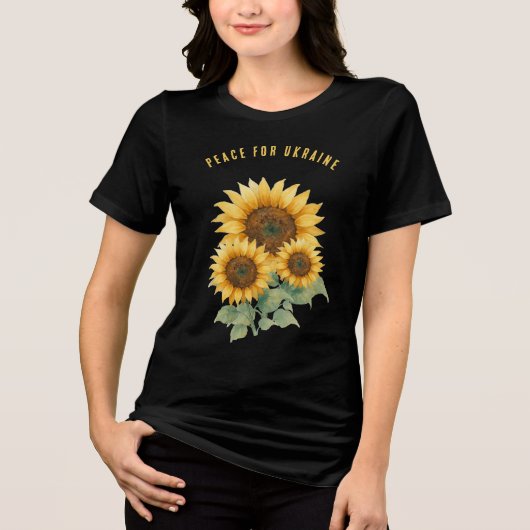 Peace for Ukraine. Sunflowers symbol of Peace. Tri-Blend Shirt (Voorkant)