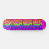 Peace Forever  Retro Rainbow Herhaal op roze Persoonlijk Skateboard (Horizontaal)