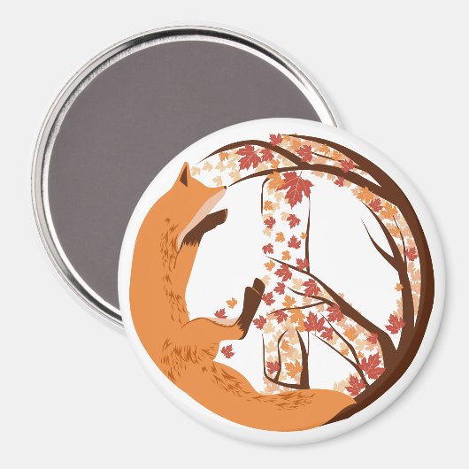 Peace Fox Magneet (Voorkant / Achterkant)