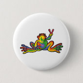 Peace Frog Ronde Button 5,7 Cm (Voorkant)