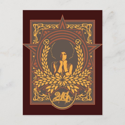 Peace Funk Afro Briefkaart (Voorkant)