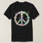 PEACE  Funny Floral Sign  Cool Statement Tee  T-shirt (Design voorkant)