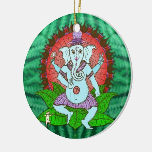 Peace Ganesh Dancing Keramisch Ornament (Links)