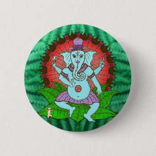 Peace Ganesh Dancing Ronde Button 5,7 Cm