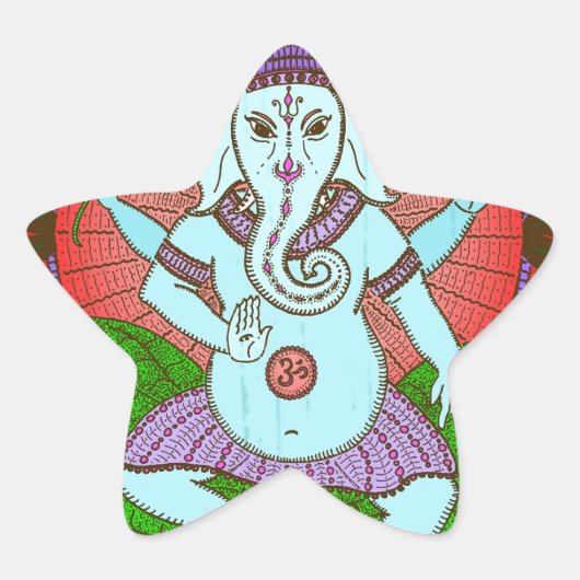 Peace Ganesh Dancing Ster Sticker (Voorkant)