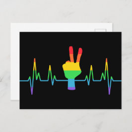 Peace Gay Heartbeat LGBT Briefkaart