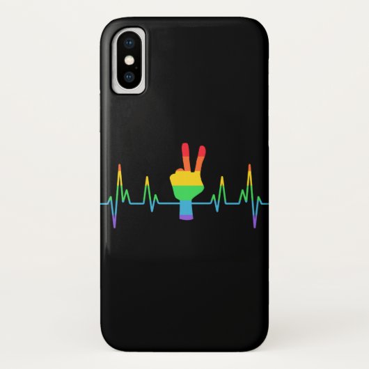 Peace Gay Heartbeat LGBT Case-Mate iPhone Case (Achterkant)