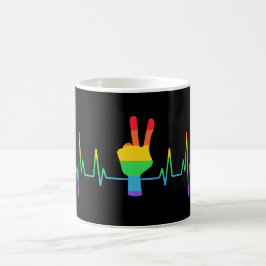 Peace Gay Heartbeat LGBT Koffiemok