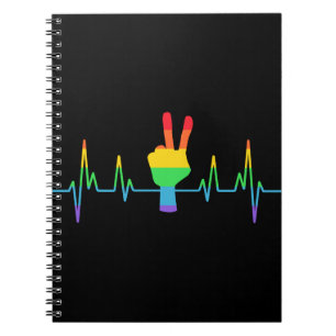 Peace Gay Heartbeat LGBT Notitieboek