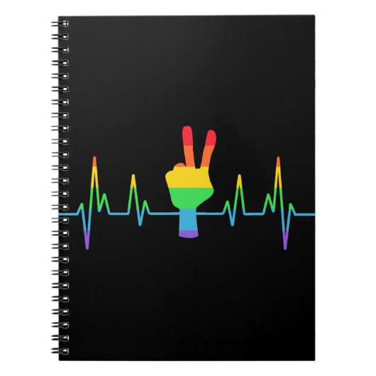 Peace Gay Heartbeat LGBT Notitieboek (Voorkant)