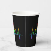Peace Gay Heartbeat LGBT Papieren Bekers (Rechts)