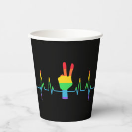 Peace Gay Heartbeat LGBT Papieren Bekers