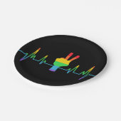 Peace Gay Heartbeat LGBT Papieren Bordje (Gekanteld)