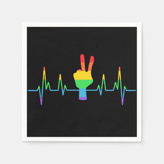Peace Gay Heartbeat LGBT Servet (Voorkant)
