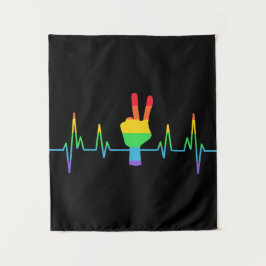 Peace Gay Heartbeat LGBT Wandkleed