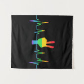 Peace Gay Heartbeat LGBT Wandkleed (Voorkant (horizontaal))