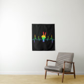 Peace Gay Heartbeat LGBT Wandkleed (In situ)