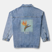 PEACE Geschilderde Vogel van Paradijs  Denim Jacket (Achterkant)