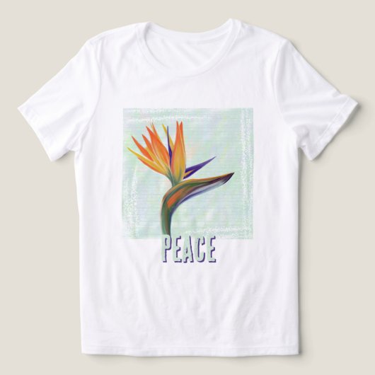 PEACE Geschilderde Vogel van Paradijs Tri-Blend Shirt (Design voorkant)