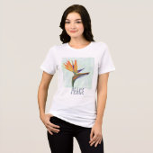 PEACE Geschilderde Vogel van Paradijs Tri-Blend Shirt (Voorkant volledig)