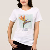 PEACE Geschilderde Vogel van Paradijs Tri-Blend Shirt (Voorkant)