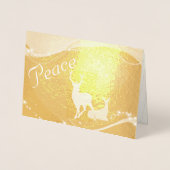 Peace Glitzy Holiday Kaart met Doe en Buck (Voorkant)