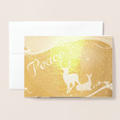 Peace Glitzy Holiday Kaart met Doe en Buck (Voorkant met envelop)