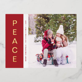 Peace Gold Foil Holiday-kaart Folie Feestdagen Briefkaart