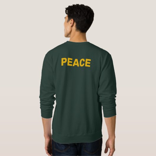 PEACE Gold Logo Green Trui (Achterkant volledig)