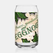 Peace, Goodwill and Eggnog Christmas Blikvorm Glas (Voorkant)