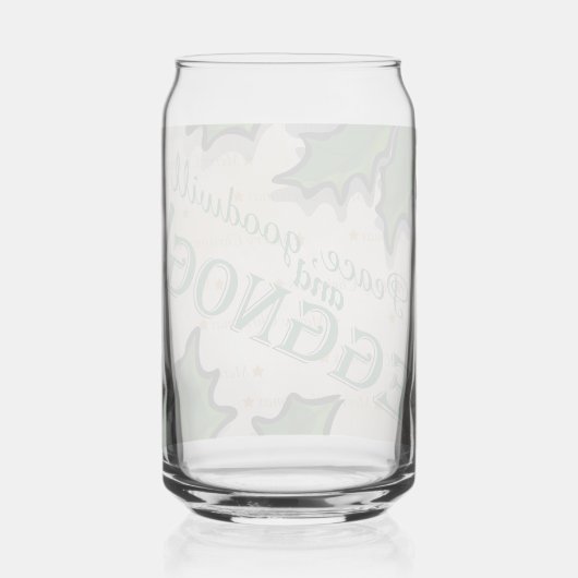 Peace, Goodwill and Eggnog Christmas Blikvorm Glas (Achterkant)