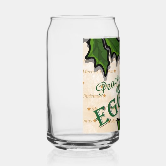Peace, Goodwill and Eggnog Christmas Blikvorm Glas (Rechts)