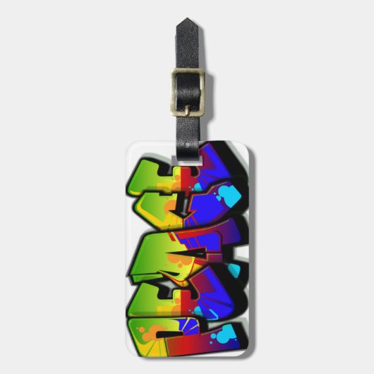 Peace Graffiti-Bagagelabel Bagagelabel (Voorkant verticaal)