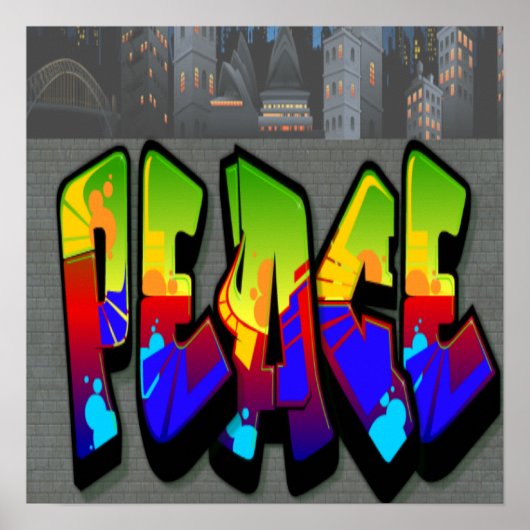 Peace Graffiti-Poster Poster (Voorkant)