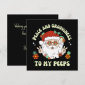 Peace Grooviness Hippie Santa Christmas Feestdagenkaart (Voorkant / Achterkant)