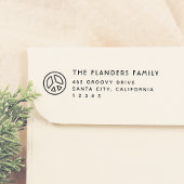 Peace Groovy Achternaam Sans-Serif Adres Rubberstempel