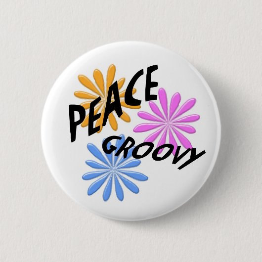 Peace & Groovy-Button Ronde Button 5,7 Cm (Voorkant)