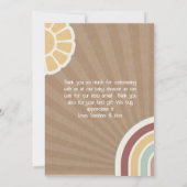 Peace Groovy Welkom Roze Bruin Baby shower Hippie Bedankkaart (Achterkant)