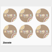 Peace Groovy Welkom Roze Bruin Baby shower Hippie Ronde Sticker (Vel)