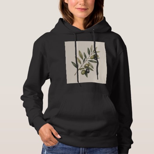 Peace Grows Here | Vintage Olive Branch Botanical Hoodie (Voorkant)