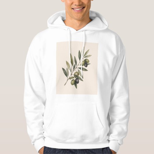 Peace Grows Here | Vintage Olive Branch Botanical Hoodie (Voorkant)