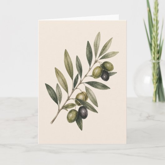 Peace Grows Here | Vintage Olive Branch Botanical Kaart (Voorkant)