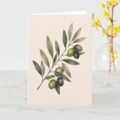 Peace Grows Here | Vintage Olive Branch Botanical Kaart (Gele Bloem)