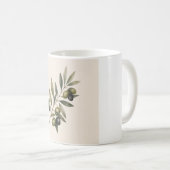 Peace Grows Here | Vintage Olive Branch Botanical Koffiemok (Voorkant rechts)