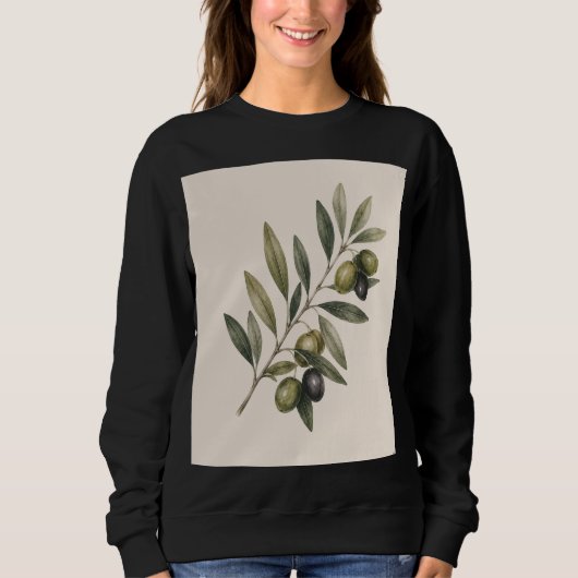 Peace Grows Here | Vintage Olive Branch Botanical Trui (Voorkant)