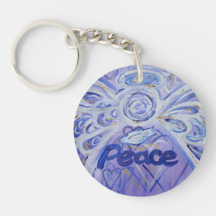 Peace Guardian Angel Word Custom Sleutelhanger