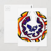 "Peace Hakuna Matata" Circular Art Print Briefkaart (Voorkant / Achterkant)